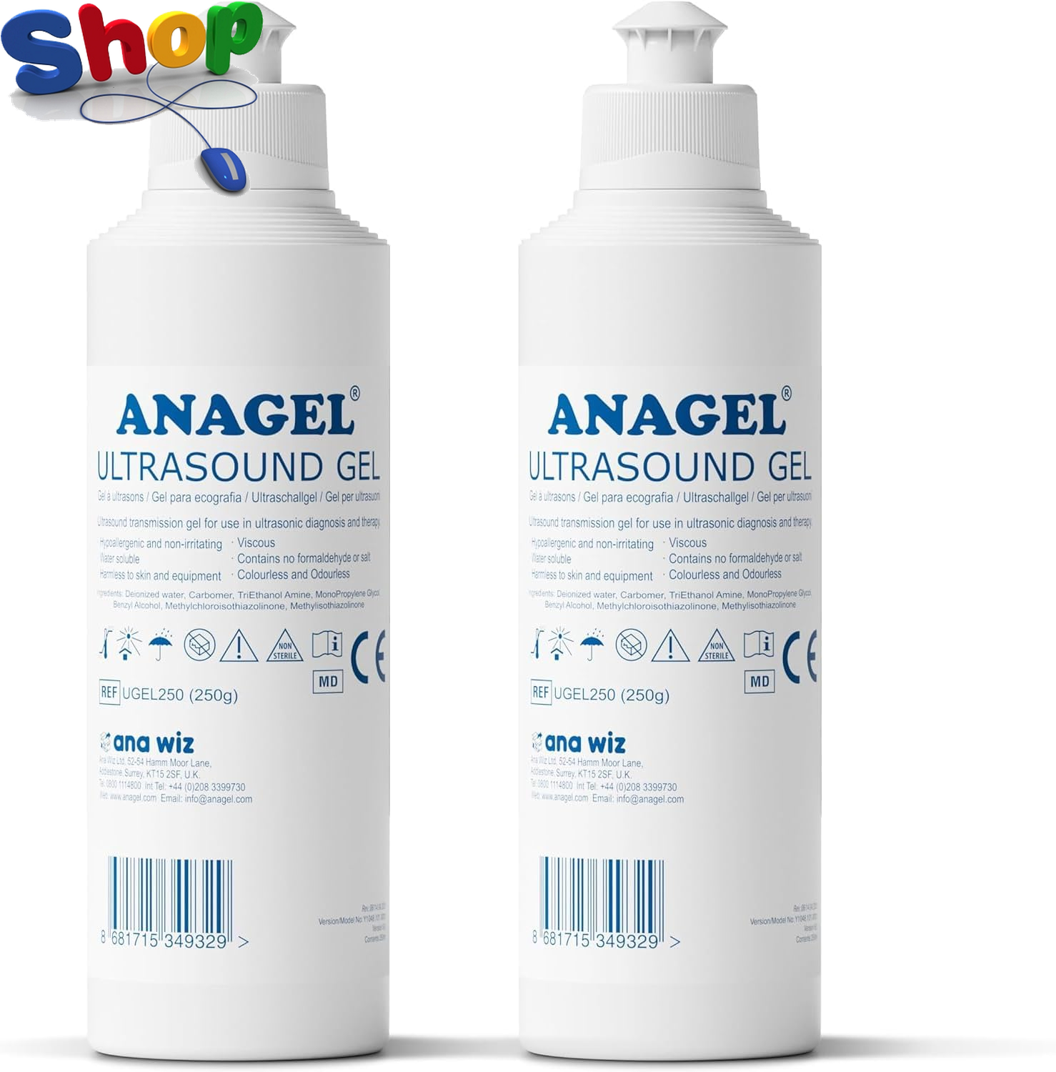 250Ml  Ultrasound  Transmission  Gel -  Pack  of  2