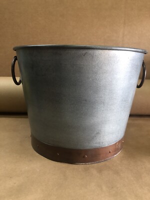 Ice Backet Old Metal Vintage Decor Metal Ring Handle 14  Diameter 10  Hight