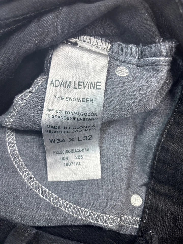 Adam Levine jeans men's 34x32 the engineer straight black stretch denim pants - Image 3 of 4