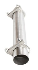 T409 Ss Exhaust Resonator Pipe 2.75id To 2.75id X 17 Length Wclamps T409 Ss Exhaust Resonator Pipe 2.75id To 2.75id X 17 Length Wclamps