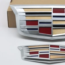 Clip-On Front Badge & Rear Sticker Emblem For 2015-2017 CT6 XT5 XTS ATS TAILGATE