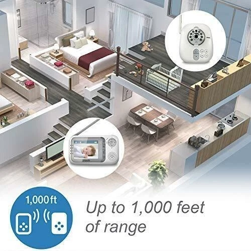 VTech VM321 2 CÁMARAS Color Seguro Sonido Visión Nocturna Video Monitor de Bebé Rango de 1000 pies Foto 4 de 4