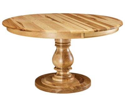 Round Pedestal Dining Table Solid Wood Extendable Amish