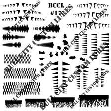 Fishing lure mylar reusable airbrush stencils custom painting scales Stencil 14