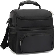 Double Layer Cooler Insulated Lunch Bag Adult Lunch Box Large Tote Bag For Men W