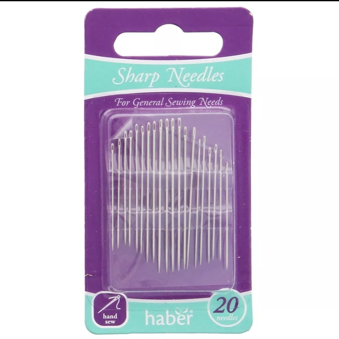 20pc SHARP CRAFT NEEDLES Round Eye Assorted Sizes Short Long Sewing Embroidery