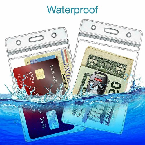 10Pcs Vertical Clear Soft Plastic ID Card Badge Holder Waterproof Business Case - Picture 5 of 12