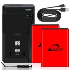 High Power 2x 2060mAh Battery Extra Charger Cable f Samsung Galaxy Rush SPH-M830