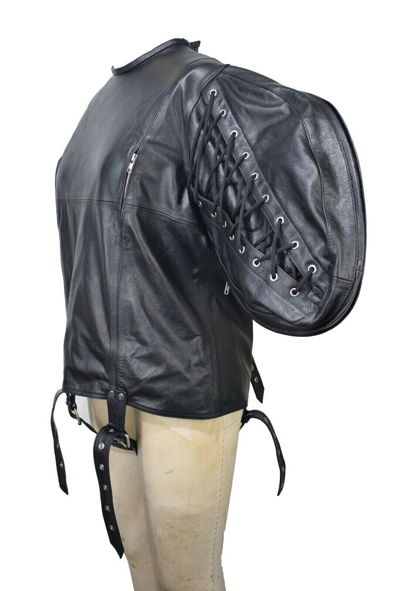 ジャケット・アウター requal LEATHER LIKE CUMMERBAND SHRIT Mens Pullover Shirt Punk Faux Leather Long Sleeve Zippers Slim Fit