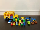 18 Piece Lot Vintage Fisher Price Little People, Vehicles, & Accessories