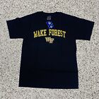 Vtg Deadstock Wake Forest University Black S/S Old Varsity Brand T Shirt Sz M