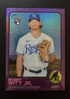Bobby Witt Jr. 2022 Topps Heritage Chrome Purple Refractor Rookie - #520 RC