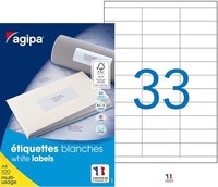 agipa Universal-Etiketten 70 X 25 Mm Weiß Rechteckig 3.300 Etiketten