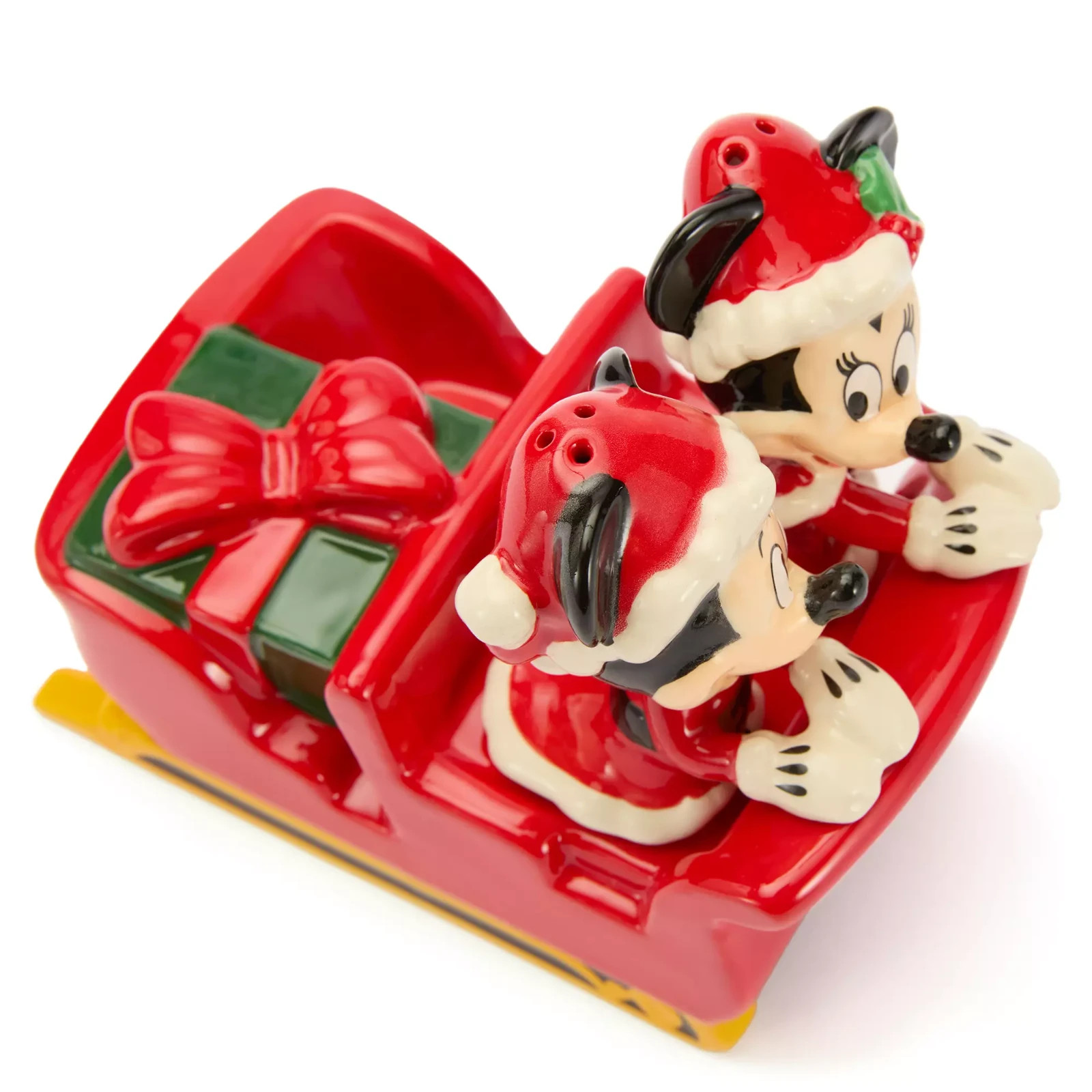 Disney Parks Mickey Minnie Mouse Sleigh Salt Pepper Shaker Set Christmas 2025