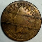 1865 Plain 5 - Indian Head Cent - Exact Coin Imaged #IND382