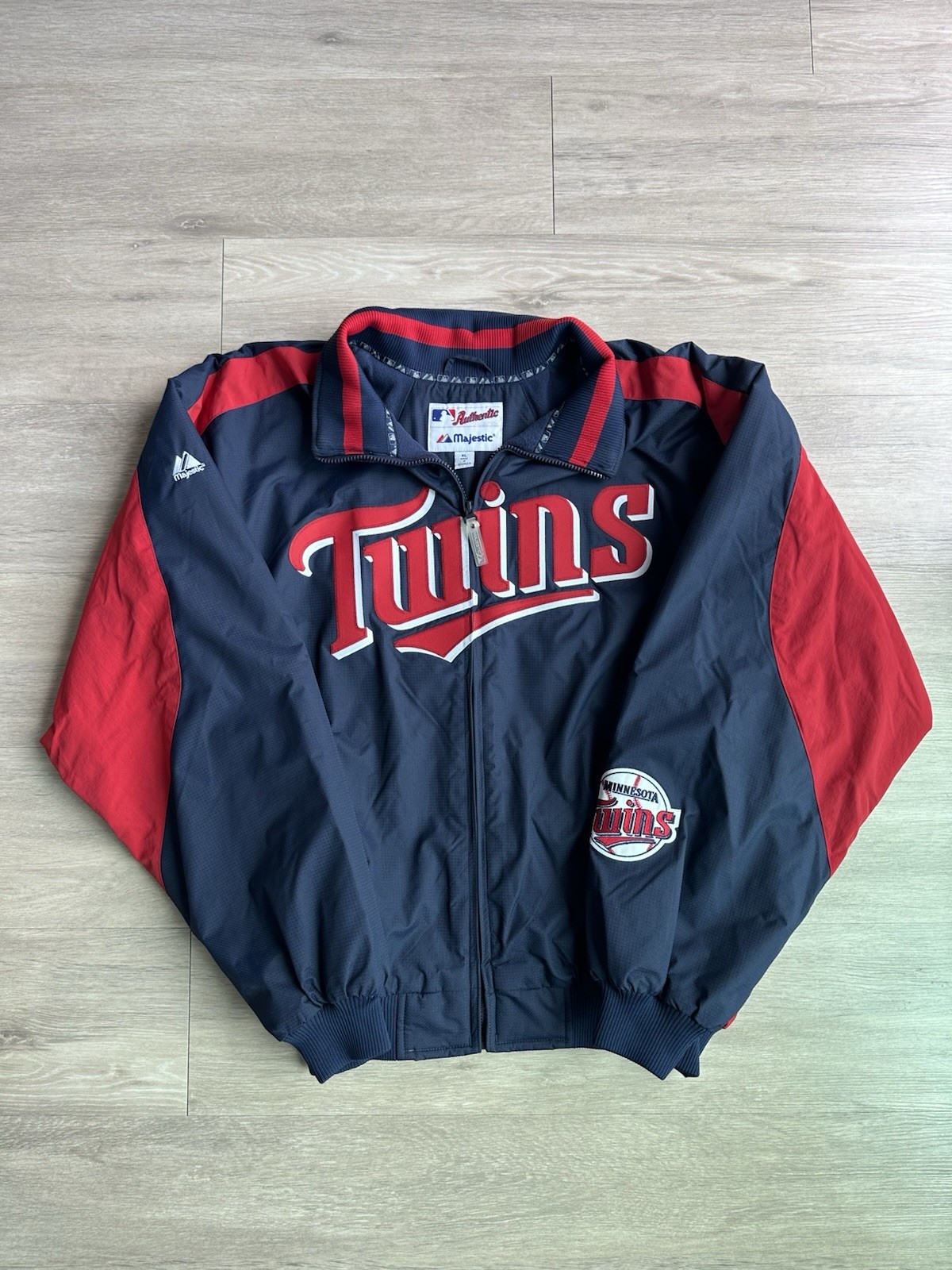 Vintage Minnesota Twins Jacket Mens Size XL Majestic MLB Full-Zip Lined