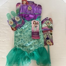 Jakks Disney Princess Ariel Little Mermaid Dress Shoes Crown Wand Costume 4-6x