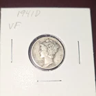 1941-D Mercury Dime Very Fine Silver 10C Denver Mint Circulated