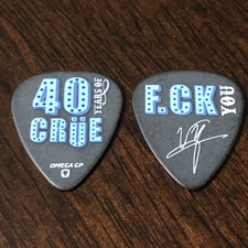Motley Crue Vince Neil 2022 Tour Guitar Pick Light Blue/Black