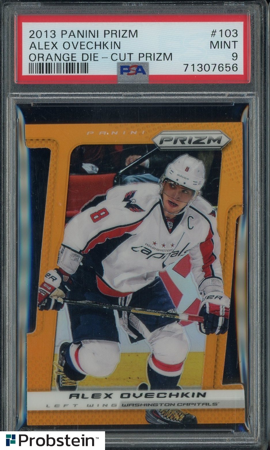 2013-14 Panini Prizm Hockey Orange Die-Cut #103 Alex Ovechkin /50 PSA 9 MINT view 1