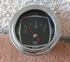 MERCURY FUEL GAUGE SILVER BEZEL BOAT MARINE QUICKSILVER BLACK DIAL GAS