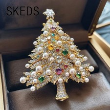 Vintage Crystal Baroque Christmas Tree Brooch...