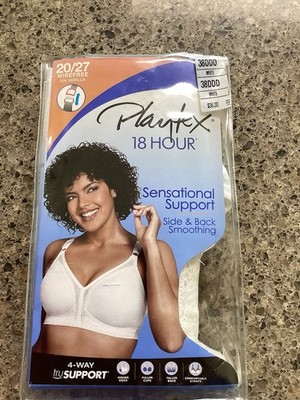 NEW Playtex 18 Hour Wireless Bra #20/27 Size 38DDD White Floral 4 Way Support