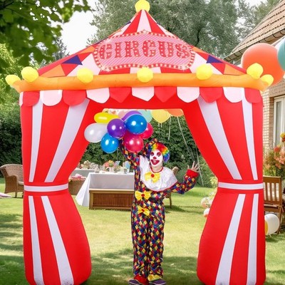 10ft Circus Party Decorations Inflatable Arch Blow up Tent Built in LED Lights R