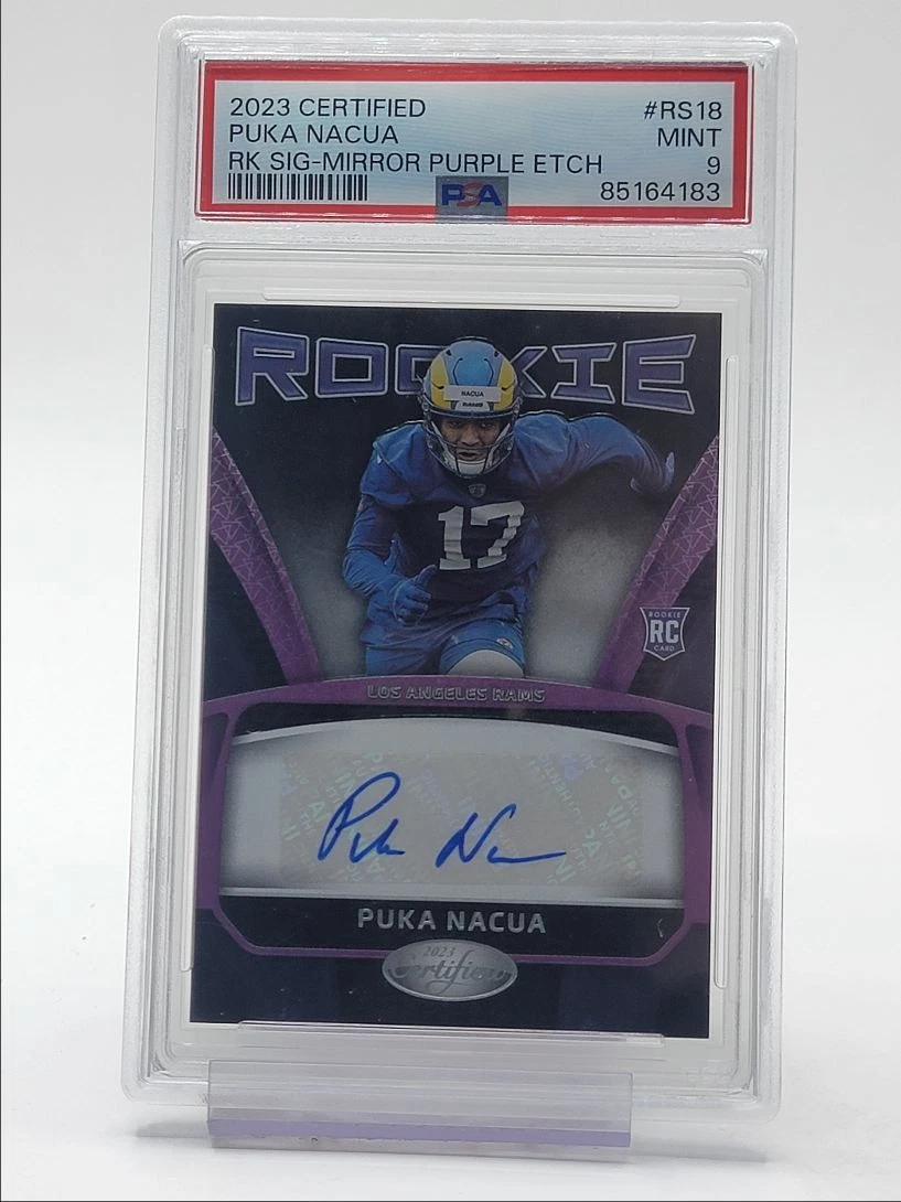 Puka Nacua Panini Certified Rookie Signatures #RS18 Mirror Purple Etch