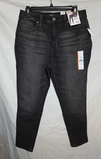 New Time and Tru High Rise Curvy Skinny Jeans Size 12 Short Black Stretch
