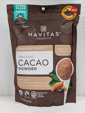NAVITAS - Organic Unsweeted - 100% CACAO POWDER - 16 oz