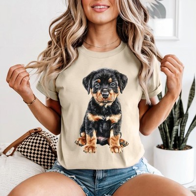 Aquarell Rottweiler Welpe Damen T-Shirt Rottweiler Hundeliebhaber Geschenk für Sie