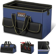18 Inch Tool Bag, Wide Mouth Organizer for Home Repairs (Blue-black)