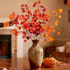 4 Pcs Artificial Fall Maple Leaves Stems Fake Fall Foliage Branches for Vase