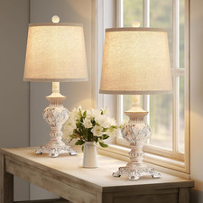 21'' Small Table Lamps for Bedroom Bedside Lamps Set of 2 Farmhouse Nightstand L