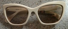 Max Mara LOGO14 MM0063 21G White Cat Eye Plastic Sunglasses Frame 57-18-145