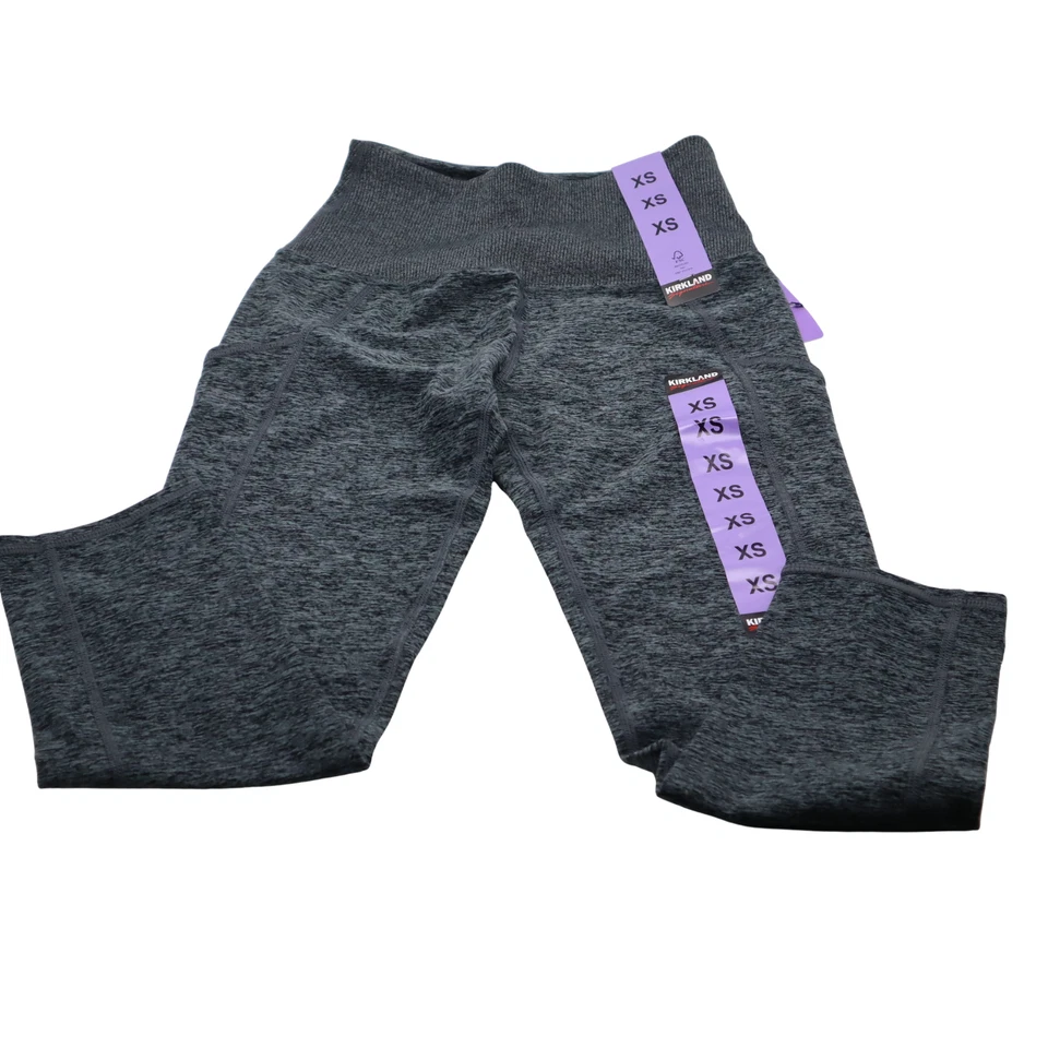 Legging Kirkland Signature para dama cepillado gris jaspeado XS - NUEVO Foto 2 de 4