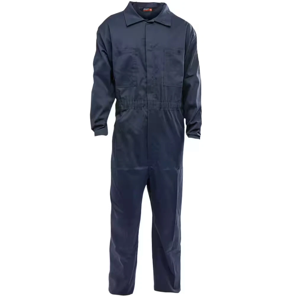 Men'S Large Navy Cotton AR/FR Dual Certified Economy Coveralls with 6-Pockets an image 2