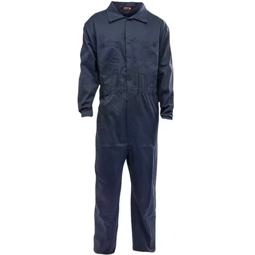 Men'S Large Navy Cotton AR/FR Dual Certified Economy Coveralls with 6-Pockets an image 2
