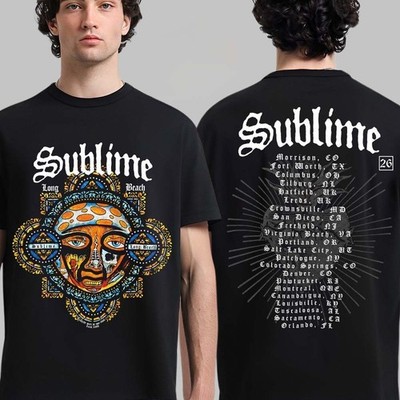 Sublime 2026 World Tour And Festival Merch With City List Two Sided T-Shirt
