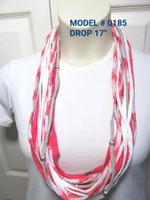 Unique Gift! T-Shirt Yarn Infinity Scarf Fabric Necklace 185