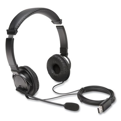 Kensington Hi-Fi Headphones with Microphone 6 ft Cord Black K97601WW