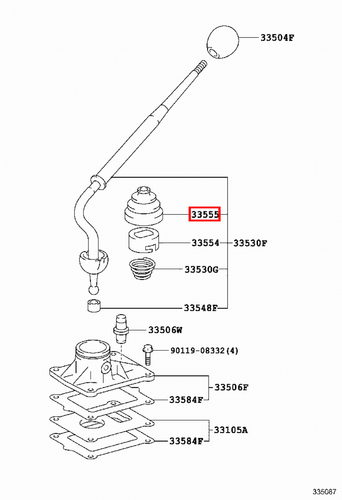 Genuine Hilux LN105 LN100 KZN205 KZN165 KZN130 KDN170 Gear Shift Lever Boot - Picture 9 of 20