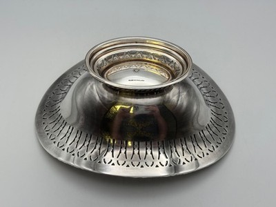 ELLIS BARKER English Silverplate Candy / Nut Dish with Pierced