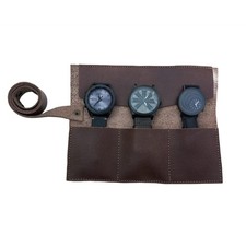 Leather Watch Roll Travel Case 3 Slots Leather Watch Case for Men Watch Display