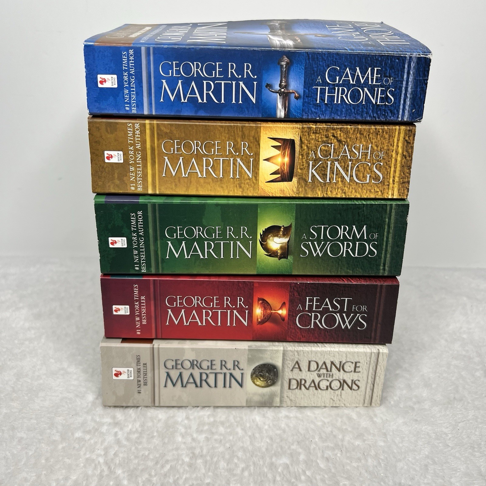 GAME OF THRONES 5 Book Lot by George R.R. Martin Paperback Book Set-image