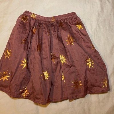 TEA COLLECTION Dusty Rose Metallic Floral Skirt Size 10