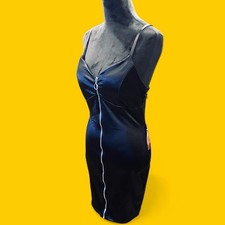 Black Party Clubwear Goth Bodycon Zipper Front Dress XL NEW