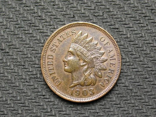 💰COIN SALE!💰  AU 1903 INDIAN HEAD CENT PENNY w/ DIAMONDS & FULL LIBERTY #343us