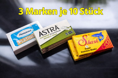 30x Rasierklingen Set 10x Astra 10x Shark 10x Personna DE Double Edge Testpaket